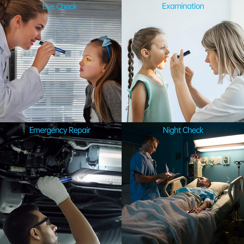 [Australia - AusPower] - Pen Light for Nurse, Rechargeable LED Medical PenLight, Warm/Cool White & Stepless Dimming, Portable Medical PenLight for Nurse, Doctor, First Aid, EMT, Nursing,Nursing Student (Dark Blue) Dark Blue 
