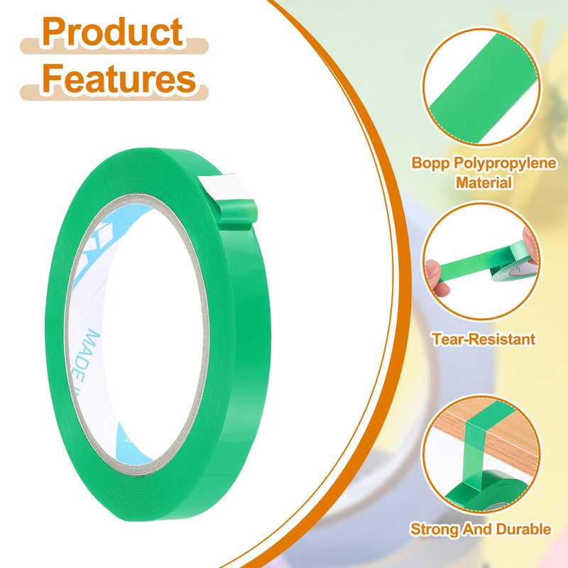 MECCANIXITY Poly Bag Sealing Tape, 1/2" x 100 Yard Plastic Bag Sealer Tape Packaging Sealing for Shops Packaging Food Vegetable Meat Cake Bread Freezer Ice, Light Green 1/2"