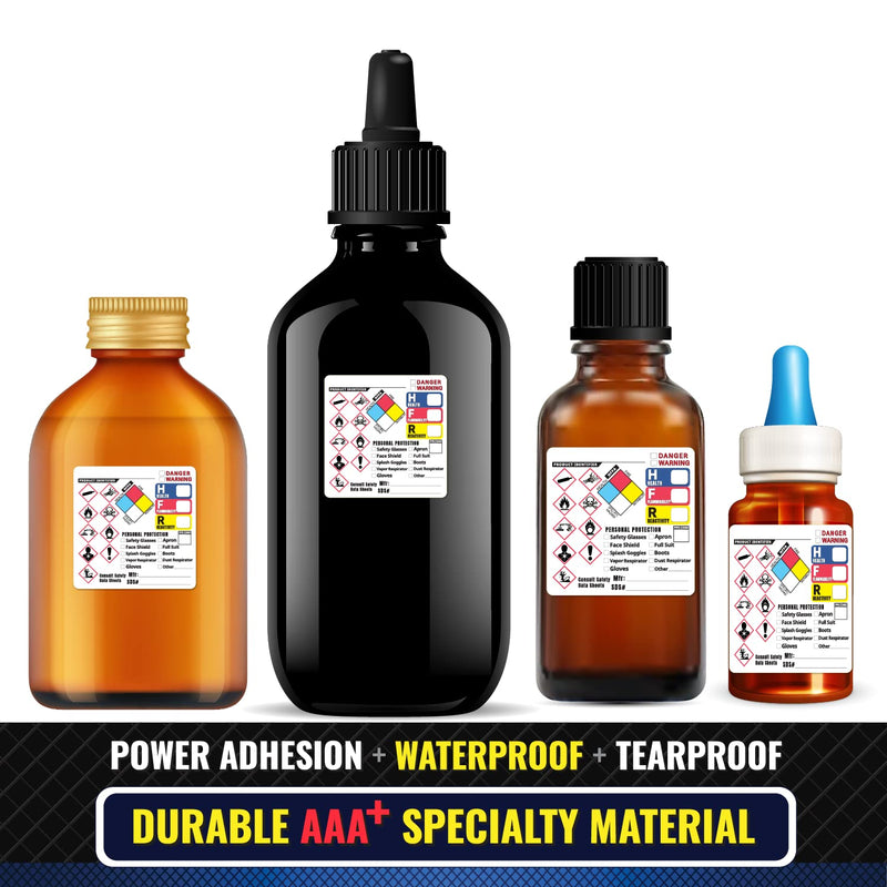 2-1/2'' x 2-1/2'', Optimized GHS Labels Hazardous Chemical Safety Data Stickers - HAZCOM Secondary Container HMIS OSHA MSDS Hazard NFPA SDS MSD Hazmat Sheet 100 Labels, 2-1/2" X 2-1/2"