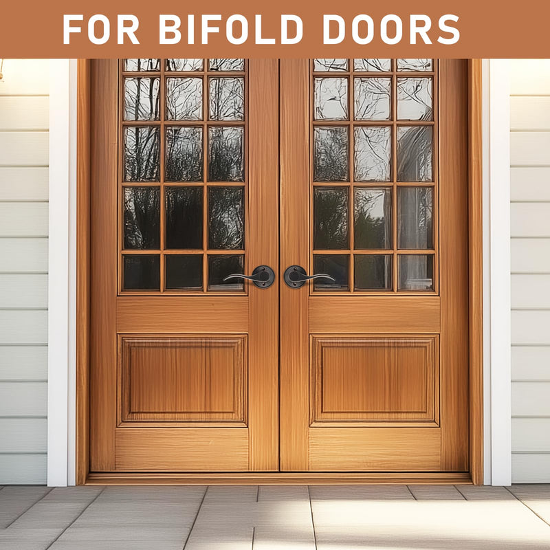 Probrico 2 Pack Dummy Door Lever Wave Style Leverset Right and Left Handed Oil Rubbed Bronze Finish French Door Handles 1 Pack