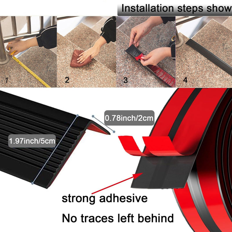 Stair Nosing 10ft Anti-Slip Stair Edge Protector Stair Nose Molding Trim Vinyl Rubber,Waterproof Self Adhesive Stair Edging Staircases for Outdoor & Indoo Yellow 1