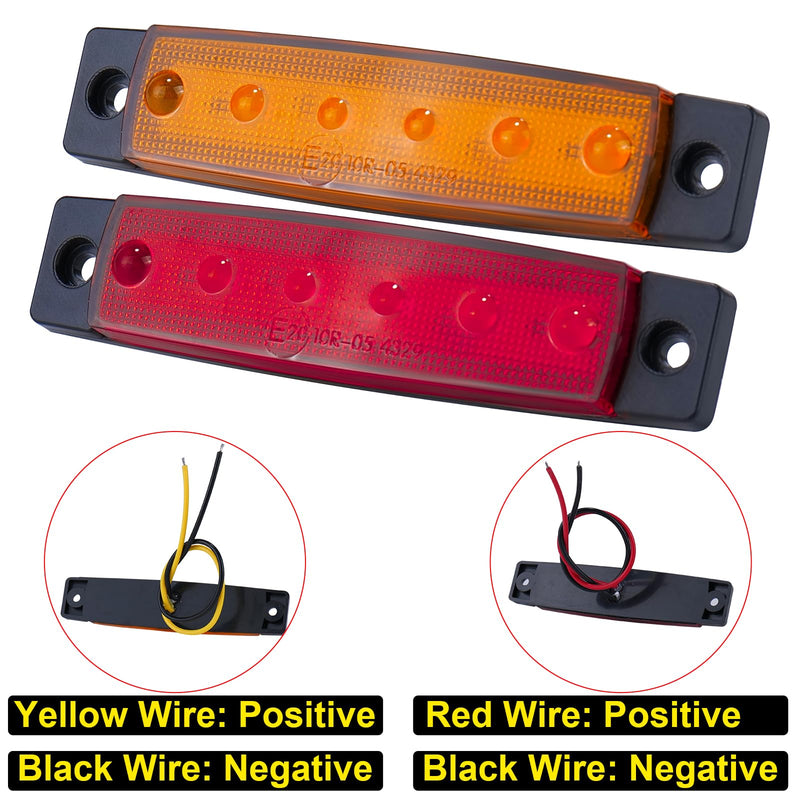 [Australia - AusPower] - 40 Pack 6 LED Trailer Marker Light, DC12-24V Clearance Side Indicator Lamp for RV Camper Truck Van Caravan Boat - Amber, Red 