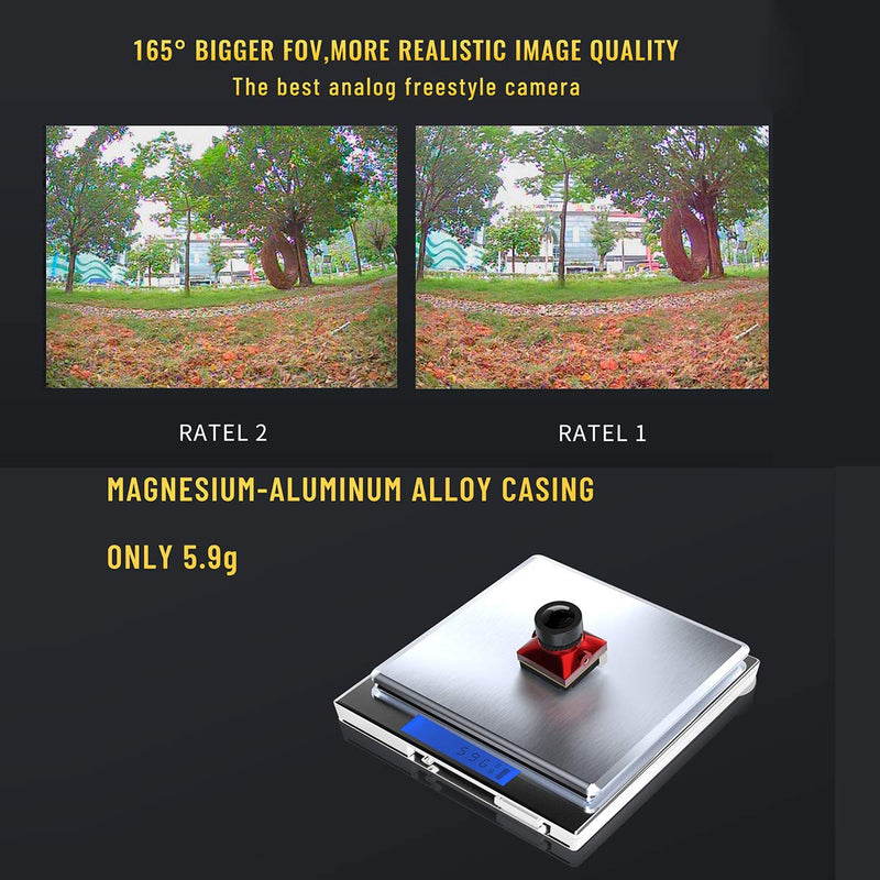 [Australia - AusPower] - SoloGood Caddx FPV Micro Camera Ratel2 Starlight 1200TVL 1/1.8'' 2.1mm NTSC PAL 16:9 4:3 Switchable Super WDR for FPV Racing … Caddx Ratel 2 （upgraded version） 