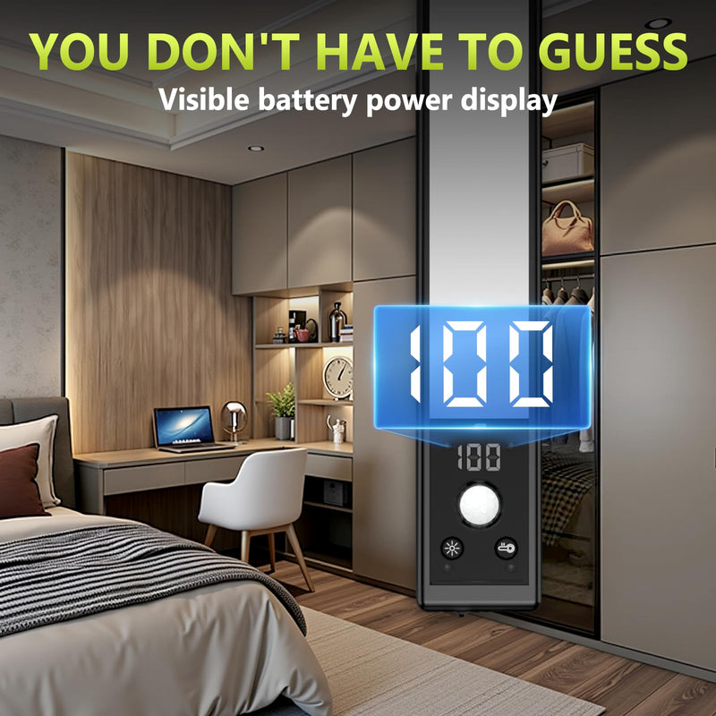 [Australia - AusPower] - Mpotmiy 6 Pack 10" Under Cabinet Lights with Digital Display,52 LED Rechargeable Motion Sensor Light Indoor,3 Color Temperatures, Magnetic Dimmable Closet Lights, Under Counter Light for Kitchen 10inch-6pack 