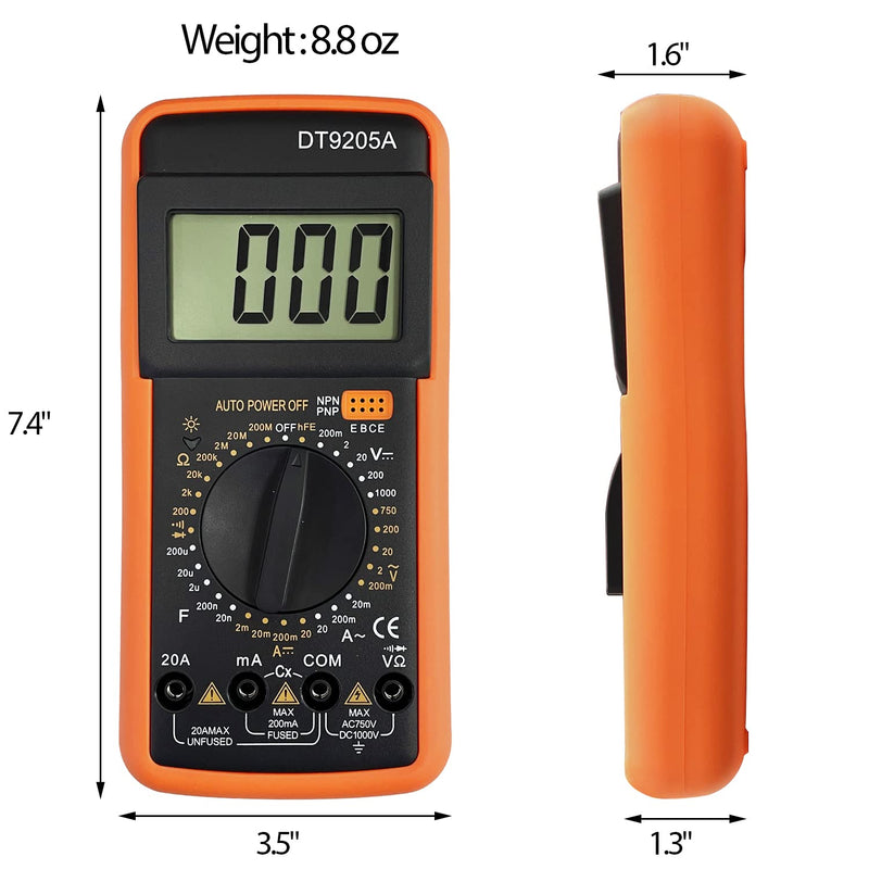 [Australia - AusPower] - Sutekus Digital Multimeter AC DC Voltmeter Ohm Volt Amp Tester Resistance Capacitance Diode HFE Tester 