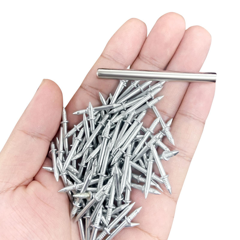 [Australia - AusPower] - Double-Head Skirting Thread Seamless Nail, Double-Headed Nails, Seamless Skirting Thread Nails with Solid Wood Baseboard,Invisible Screws & Nail-Specific Sleeve Tool (100PCS) 100pcs 