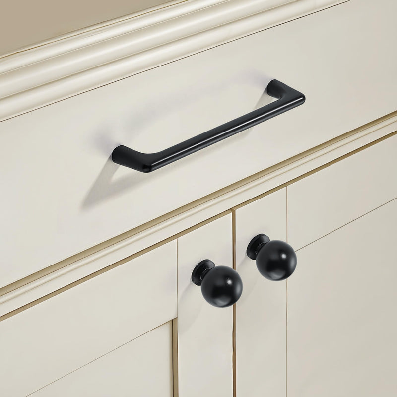 LIMUR 10 Pack 3.75 Inch (96 mm) Hole Center Matte Black Cabinet Pulls - Kitchen Cabinet Handles, Drawer Pulls,Drawer Handle, Wardrobe & Dresser Handles,Cupboard Hardware Solid Zinc Alloy 3.75"/96 MM Hole Center