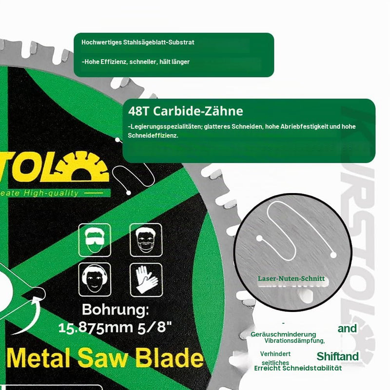 Circular Saw Blade for Metal 165 x 20 x 15.875 mm 48 Teeth | Carbide circular saw blade for iron, ferrous and non-ferrous metals, iron pipes, rebar steel 165mm 1
