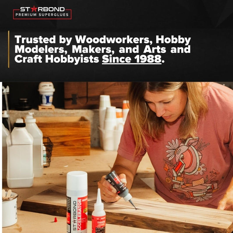 [Australia - AusPower] - Starbond 2 oz. Black Medium CA Glue (Premium Cyanoacrylate Super Glue) Crack Filler 150 CPS Viscosity for Woodworking, Woodturning, Carpentry, Guitar, RC Hobby 2 ounce 