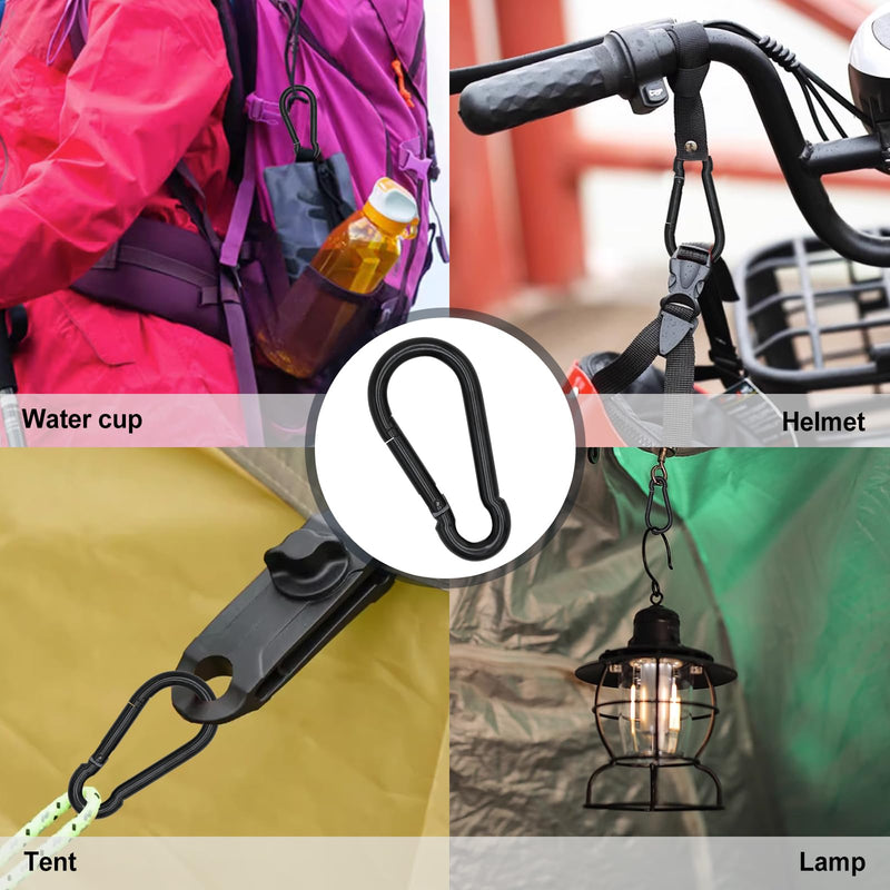 [Australia - AusPower] - KINLINK 25 Pack Black Carbon Steel Carabiner Clip, 1.97 inch Heavy Duty Spring Snap Hook, Small Carabiner Clips for Outdoor Camping, Swing, Hammock, Hiking, Fishing, Quick Link Keychain 1.97 IN 