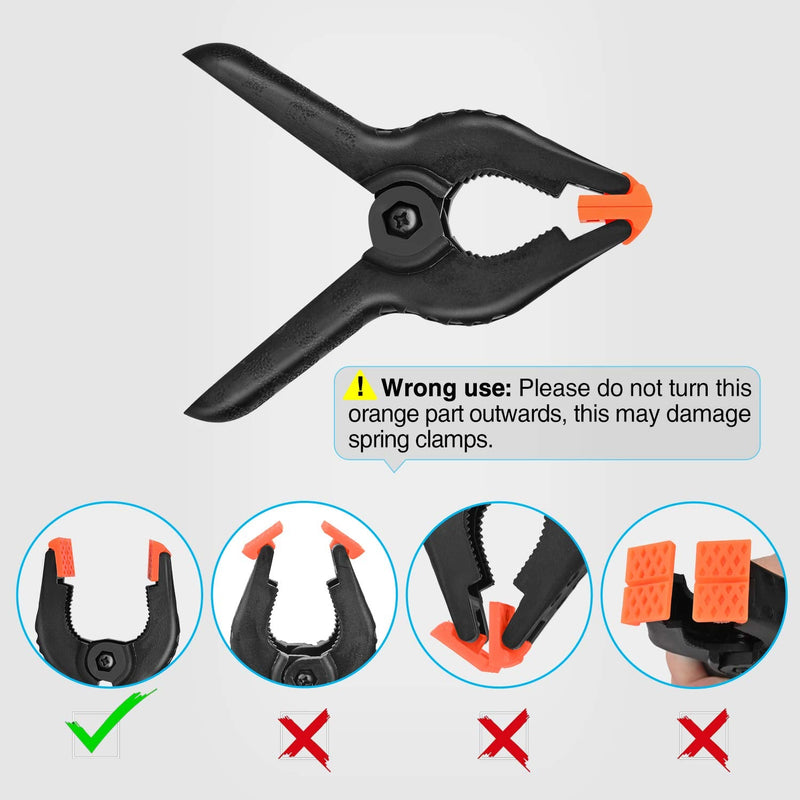 [Australia - AusPower] - Yesker Backdrop Spring Clamps - 8 Pack, 4.4 inch Nylon Heavy Duty Clips for Background Stand, Photo Studio, Photography, Chromakey Screen, Wood Working 8pcs 