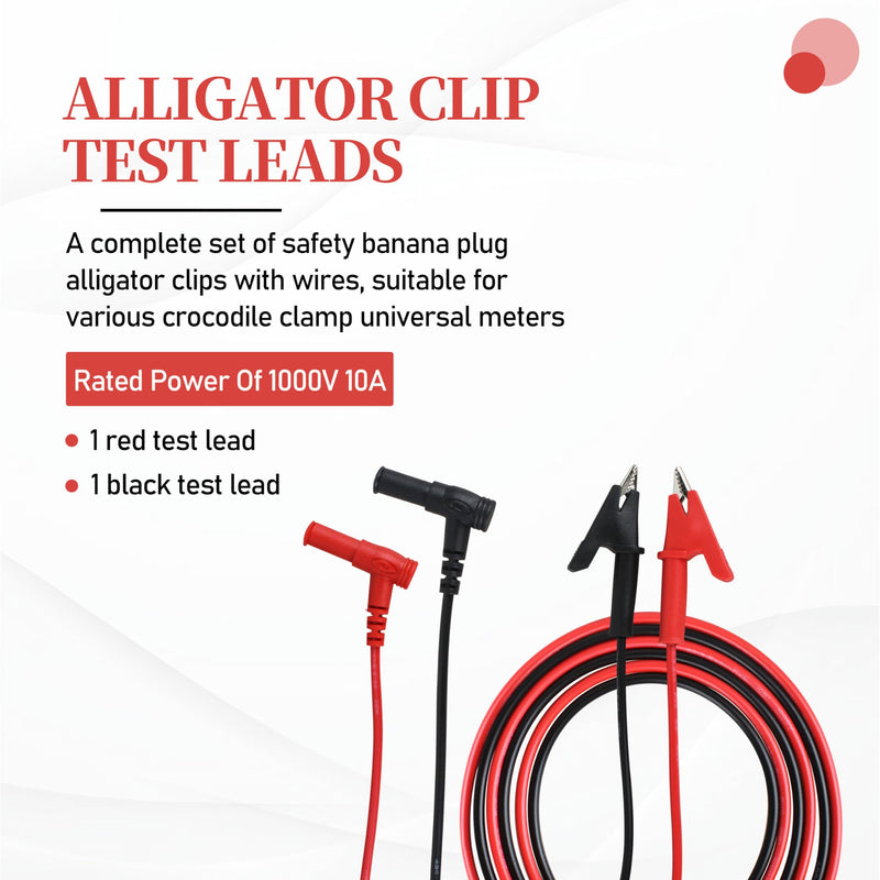 [Australia - AusPower] - 69381 Alligator Clip Test Leads,Multimeter Alligator Clips Lead for Most Meters Using Banana Plug Meter Leads 3-Foot 