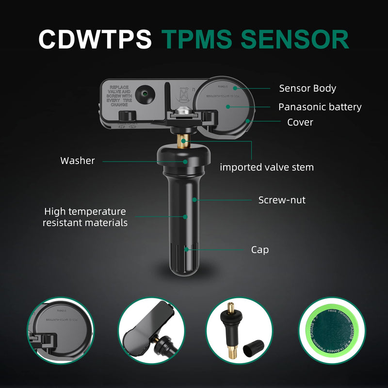 [Australia - AusPower] - TPMS Sensor,GM 315Mhz Tire Pressure Monitoring Sensor Compatible for Chevy Silverado GMC Cadillac Buick Pontiac Saturn Hummber Saab Replace#13598771 13598772 13586335 13581558 4 Pack 13586335 four sensor 