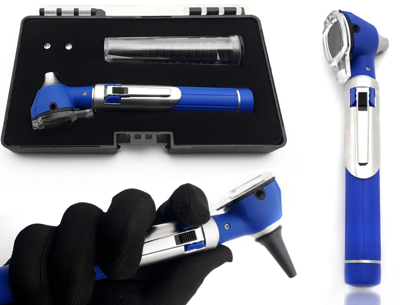 [Australia - AusPower] - Radiance Otoscope - Ear Scope with LED Light and Speculum for Ear Examination and Diagnosis - Ideal for Professional use - Lifetime Warranty - Blue 