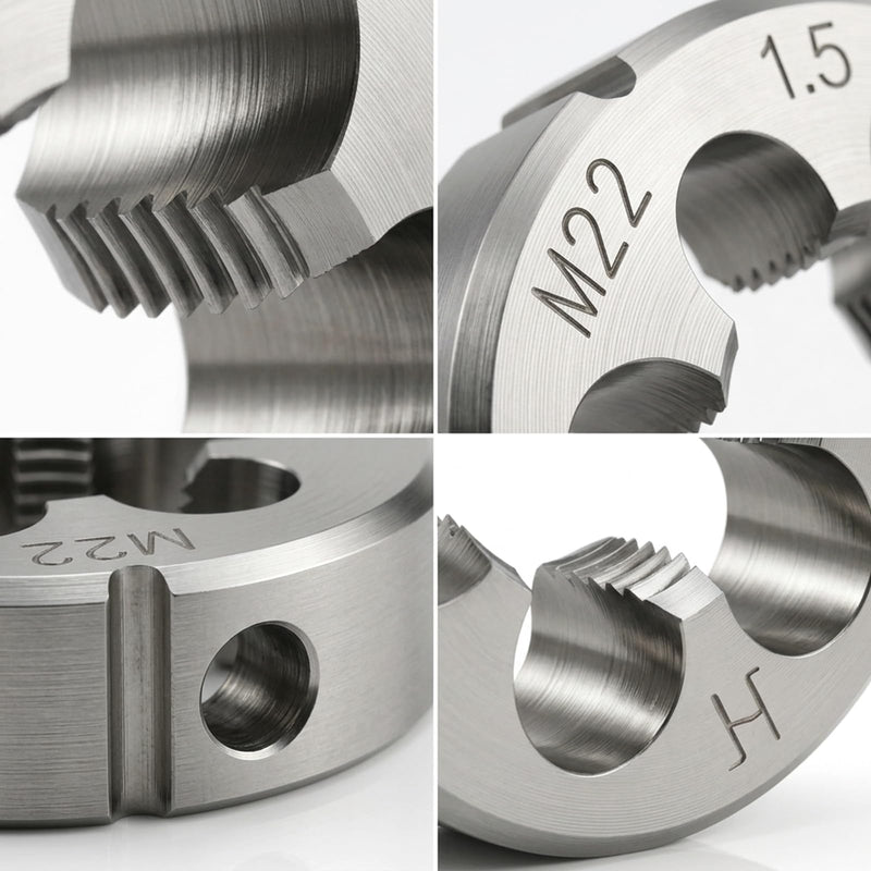 M22 x 1.5 mm Die Round Thread Cutting Die, Metric Thread Alloy Tool Steel, Right Hand Cut, Thread Repair Tool Suitable for External Thread Machining