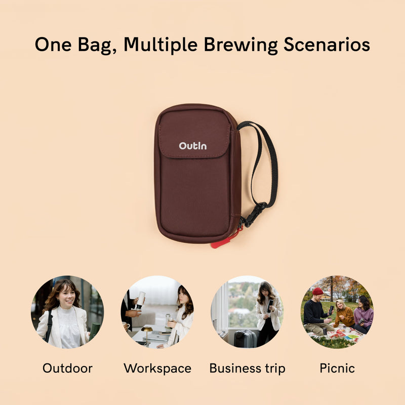 OutIn Gear Pouch, Portable Coffee Machine Accessory Case, Utility Multipurpose Pocket Organizer, Secure Storage Accessories, Durable Barista Tool Kit for RV, travelling & camping
