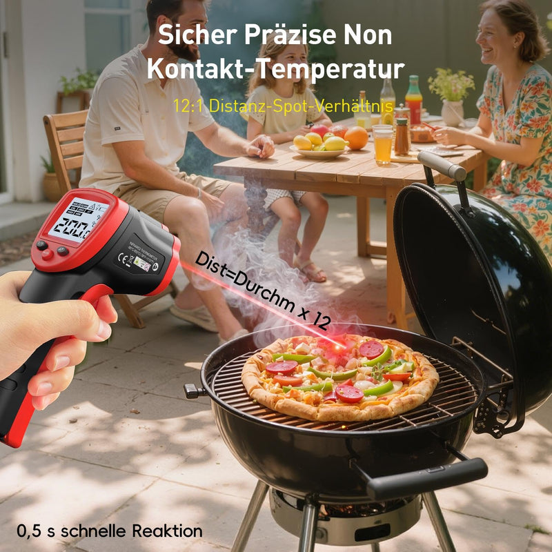 [Australia - AusPower] - Infrared Thermometer 600°C with 304 meat thermometer 
