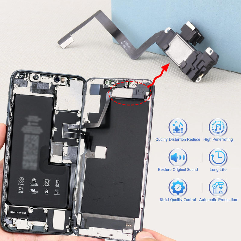 [Australia - AusPower] - YWLRONG Earpiece Speaker for iPhone 11 Ear Speaker Replacement for iPhone 11 Speaker Replacement Light Proximity Sensor Flex Cable Earphone Speaker Assembly with Repair Tools Black-11 