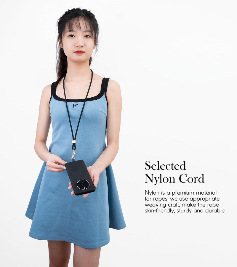 [Australia - AusPower] - SENLLY Phone Lanyard with Ultra Thin Patch, Original Minimalist Design Neck Strap Compatible All Smartphone 101 Black 