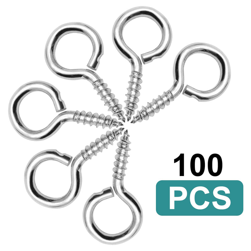 [Australia - AusPower] - 100pcs 3/4 Inch Eye Hooks Screw, 1 x 3/4 Inch Eyes Screws Small Metal Screw Hooks #1 x 3/4 Inch 