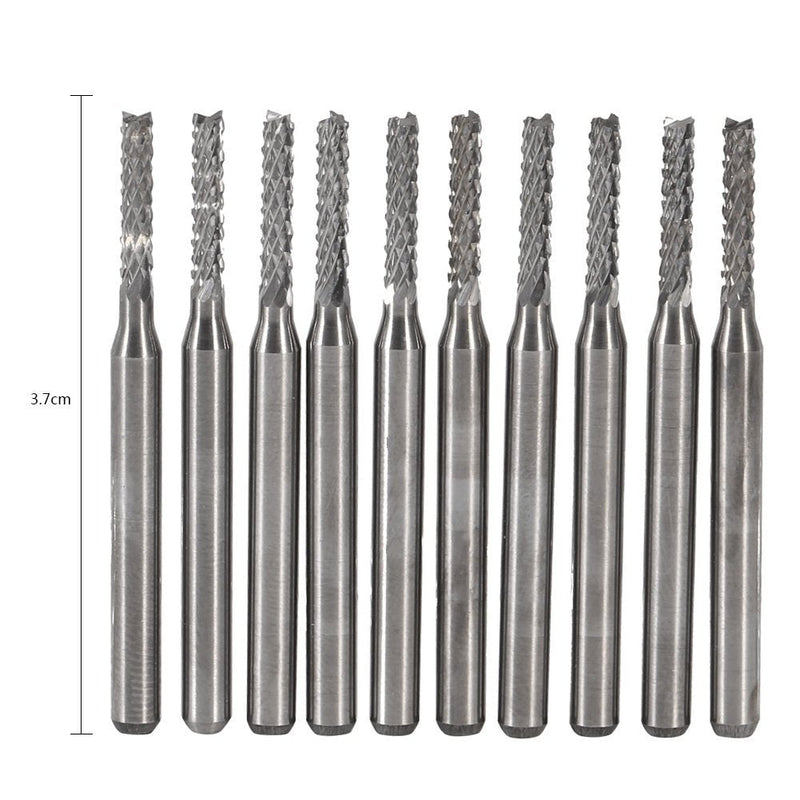 [Australia - AusPower] - 2mm Cemented Carbide End Mill CNC Router Bits 37mm 2 Flute SMT PCB Cutting Tool , Pack Of 10 
