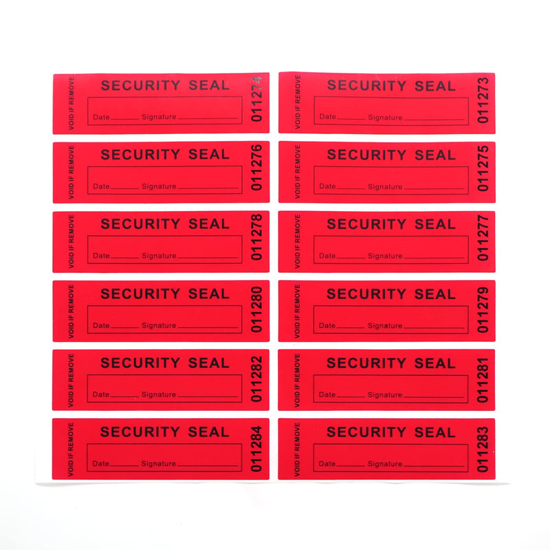 Tamper Evident Proof Security Warranty Void Total Transfer Seals/Stickers High Security Tamper for Reusable Package Serial Numbers(120 pcs 1 x 3.35Inches,red) red 120