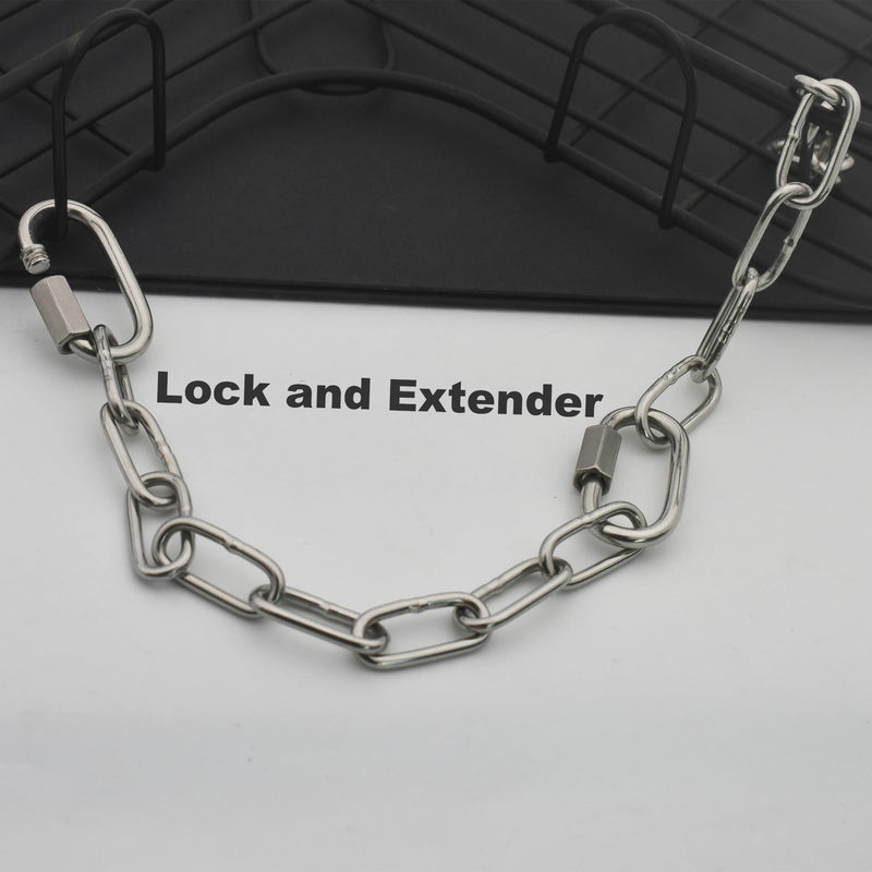 [Australia - AusPower] - 304 Stainless Steel Chain 3/32 in x 5 ft Closed Links Short Chain Weight with 2 Quick Carabiner Hooks Locking Pulling Towing for Outdoor Fence Pet Dog, 1 pcs (2.5mm x150cm) 