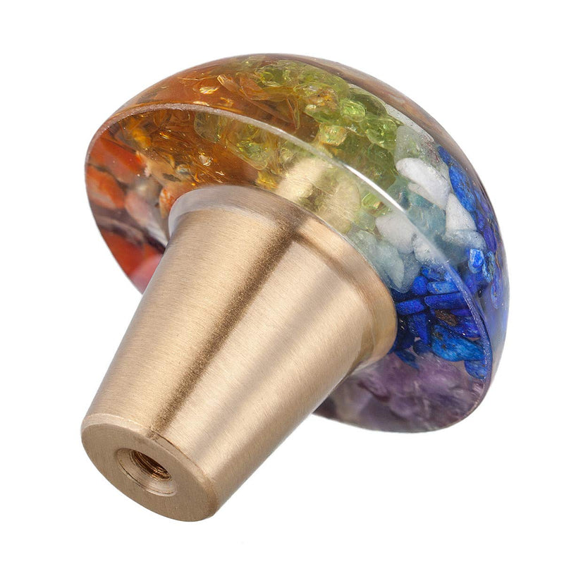 mookaitedecor Chakra Drawer Knobs with Screws Set of 2, Ammonite Fossil Resin Crystal Stone Pulls Handle for Dresser Cupboard Kitchen Wardrobe Decorative Circular