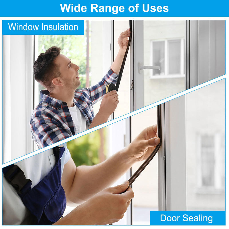 PATIKIL Weather Stripping Door Seal Strip, 3/8 Inch x 1/4 Inch x 32 Ft Self Adhesive Soundproof High Density Foam Tape Insulation for Door Window Air Conditioning, White