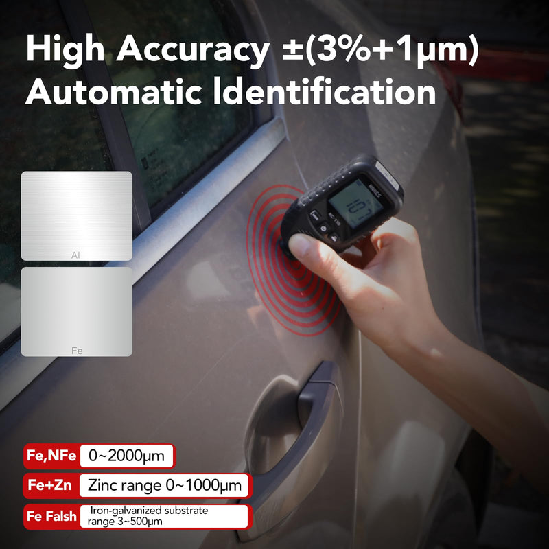 [Australia - AusPower] - Paint Thickness Gauge for Cars - Accurate Paint Meter for Iron/Aluminum/zinc Car Body Filler Tester for Used Car Buyers & Auto Body Shops, with 0.001 Mils Resolution & Continuous Measurement 