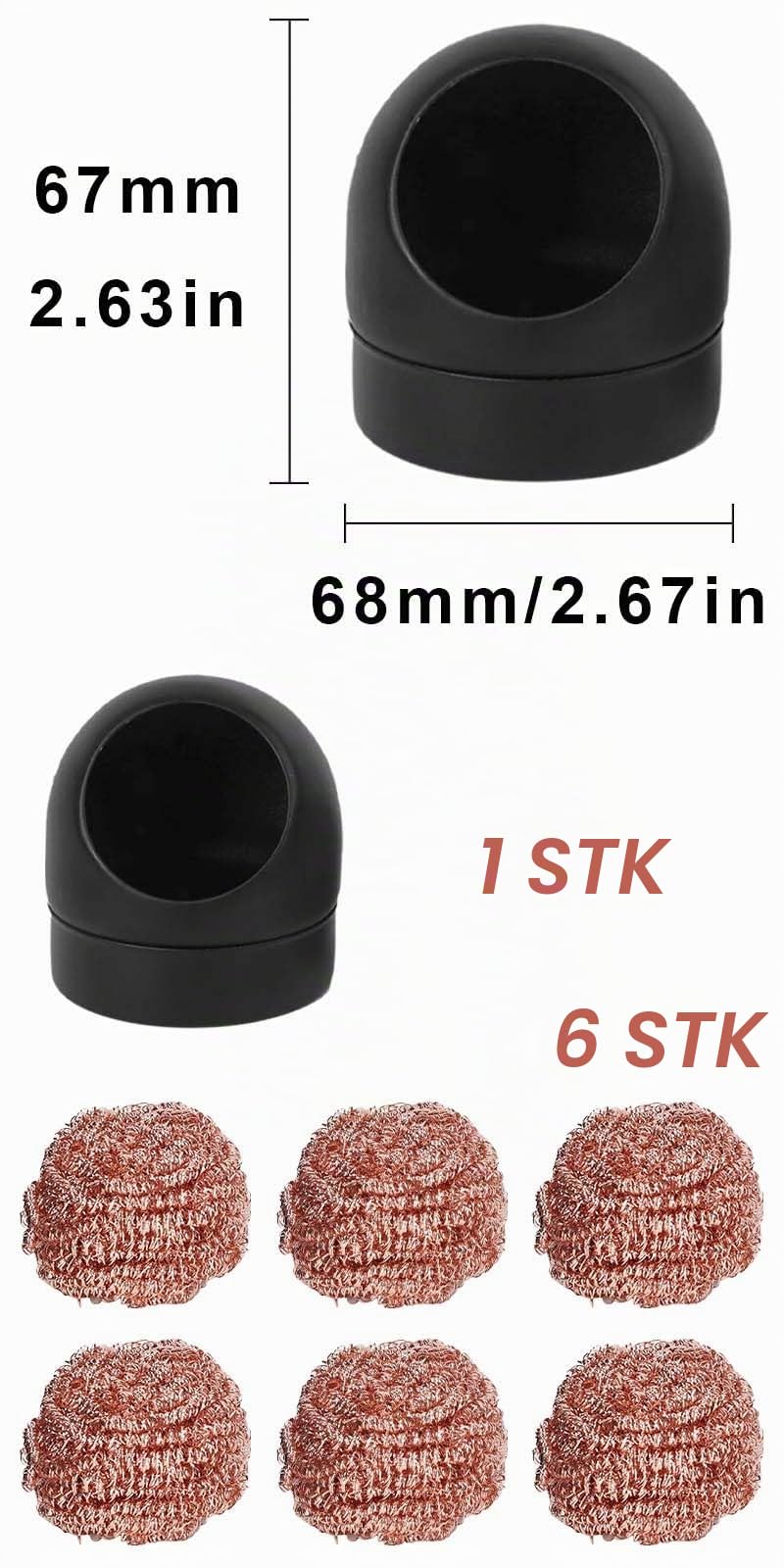 6-Piece Soldering Tip Cleaner Set with Black Nozzle Cleaner, Soldering Tips Cleaning Sponge, Cleaning Soldering Iron Tips, Soldering Tip Cleaner Soldering Accessories, for Cleaning Soldering and