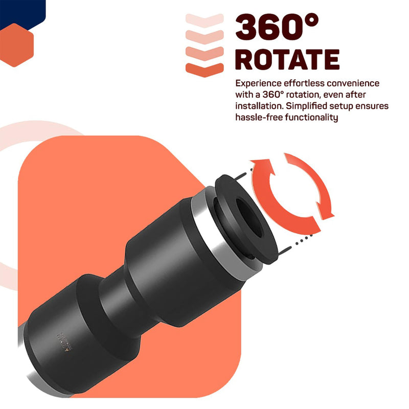 [Australia - AusPower] - 3/8 Air Line Fittings Straight Push To Connect Air Hose Fittings Quick Connect Pneumatic Fittings 10 Pack 3/8" Straight Union 