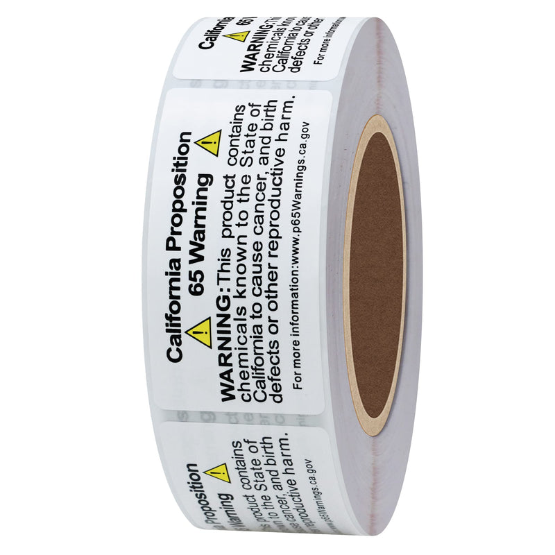 [Australia - AusPower] - California Prop 65 Warning Labels, 1×2 Inch P65 Health Consumer Alert Sign Chemical Safety Self Adhesive Stickers - 500 Labels Per Roll (10 Rolls) 