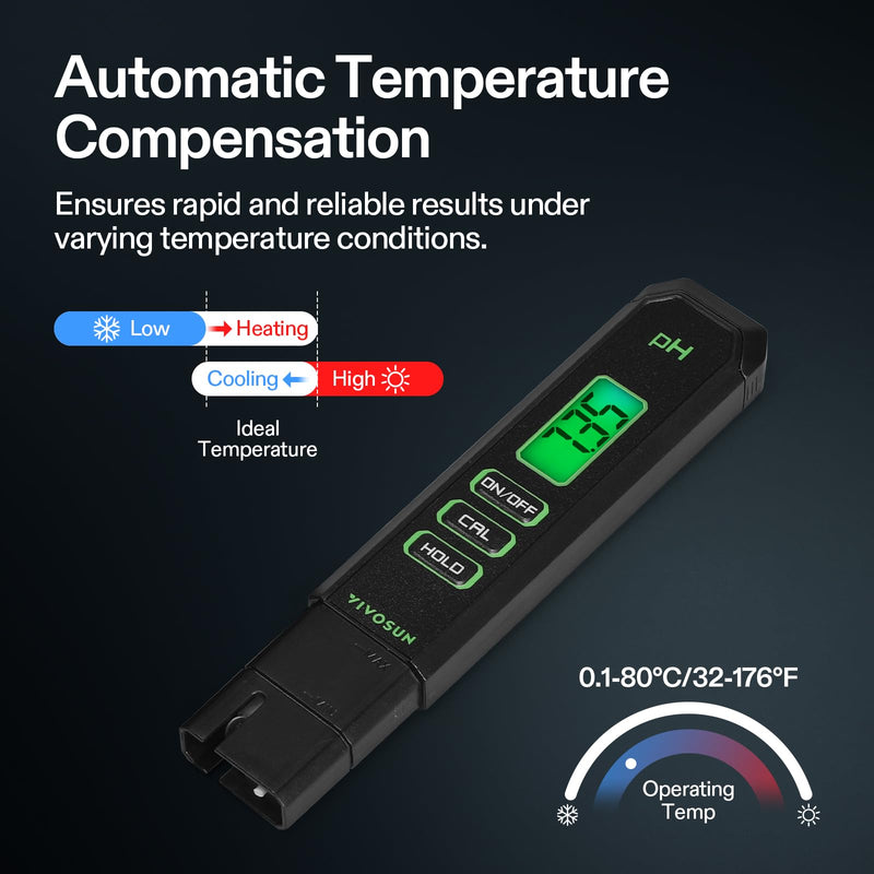 [Australia - AusPower] - VIVOSUN Digital pH Meter and pH Up & pH Down Kit, 1 Quart Each, pH Control Kit for Balanced pH Level and Optimal Nutrient Uptake, pH Adjuster Liquid Fertilizer for All Plants and All Growing Systems 