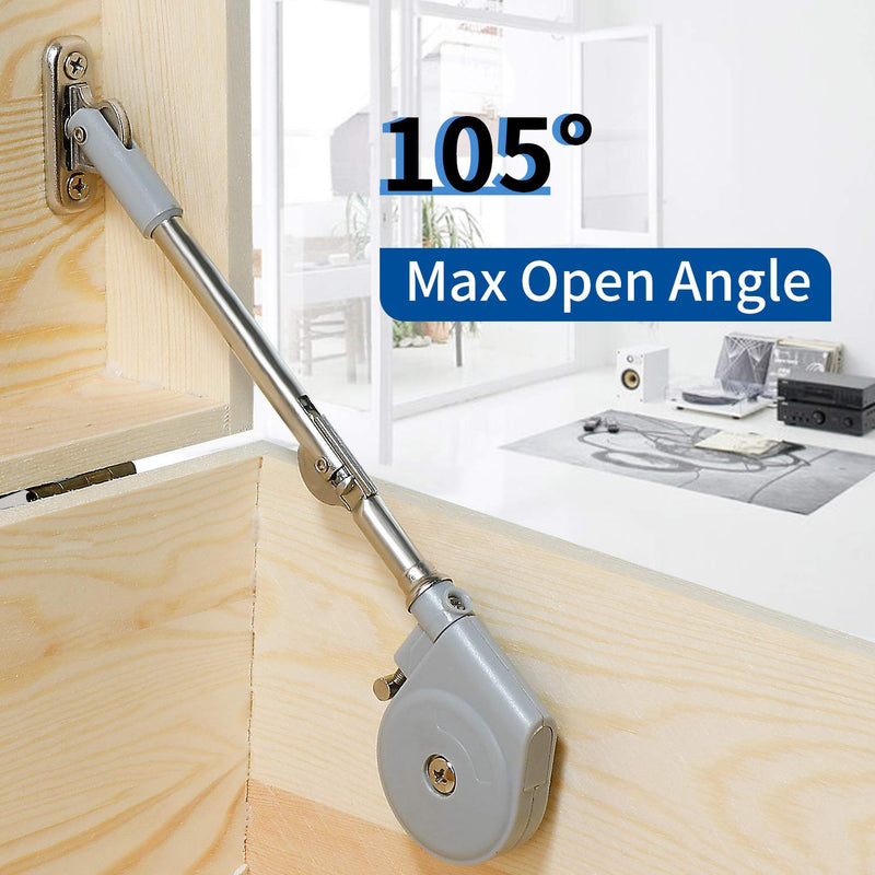 Lid Stay 105 Degree Open with Soft Close, Lid Support for Toy Box and Upward Top-Opening Flap Doors 2 Pack, Easy to Install 2 pack lid hinge