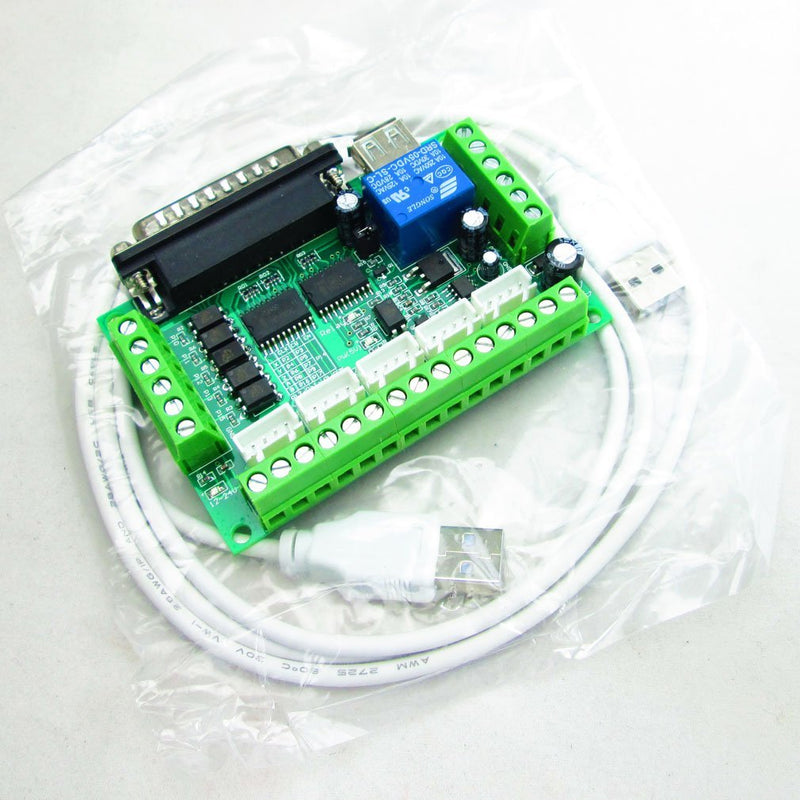 [Australia - AusPower] - HiLetgo MACH3 Engraving Machine CNC 5 Axis Stepper Motor Driver Interface Board with Optocoupler Isolation Blue Board + USB Cable 