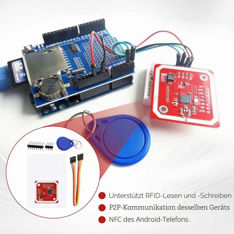 PN532 NFC NXP RFID Module V3 Kit AYWHP 1 Piece Near Field Communication Reader Module Kit I2C, NFC RFID Card Read Module RFID Reader NFC Sticker Compatible with Arduino