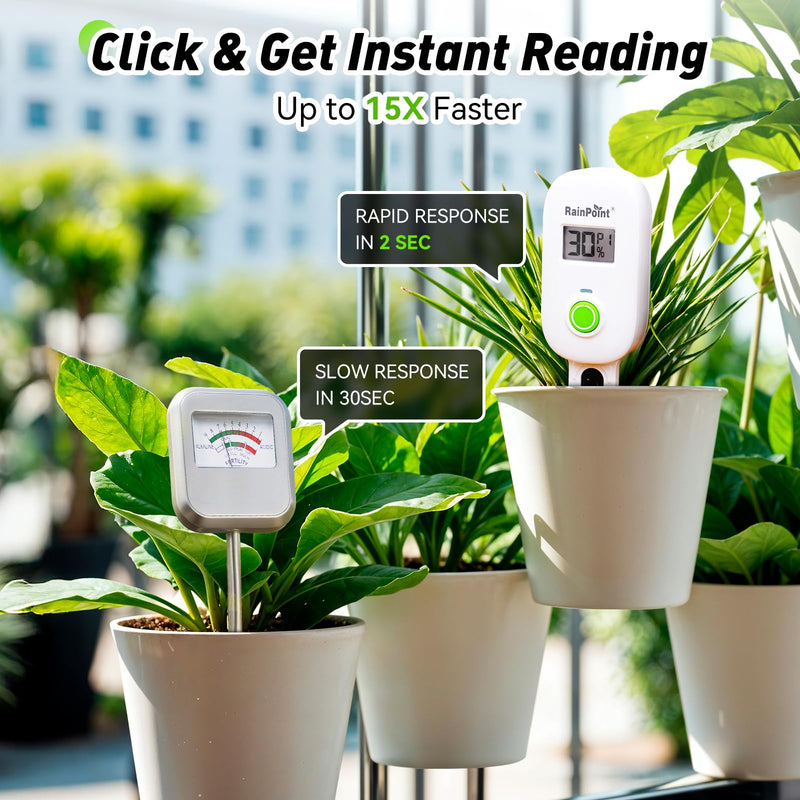 [Australia - AusPower] - RAINPOINT Smart Digital Wireless Plant Moisture Meter Houseplants Indoor WiFi Hub Kit with Low/High Moisture Alert,Real-time Monitor Hygrometer Sensor Outdoor Gardening Push Notification&Email Sensor + Hub 