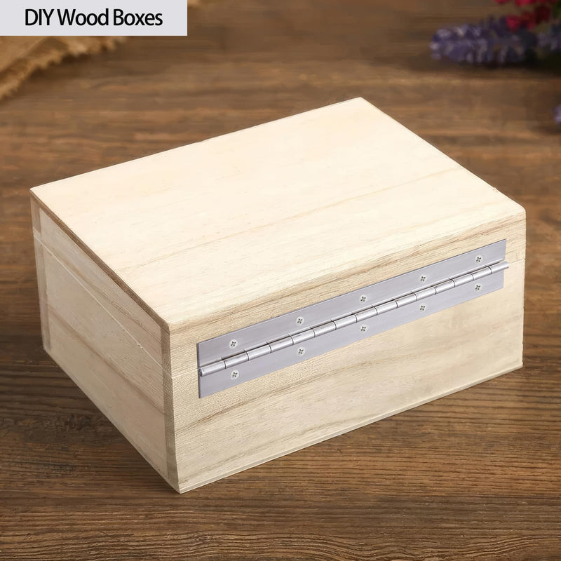 [Australia - AusPower] - 2 Pack Heavy Duty Piano Hinge 12 Inch x 3 Inch Stainless Steel Continuous & Piano Hinges with Holes, 12" Continuous Hinges for Cabinet, Door, DIY Wood Boxes, 0.060" Leaf Thickness, 3" Open Width 