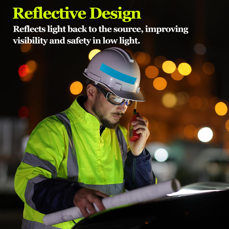 PATIKIL Hard Hat Reflective Stickers, (5 x 6 Inch, Lake Blue) (7 Pcs), Retro Reflective Safety Tape Durable Adhesive Helmet Stickers, Suit for - Hard Hats/Helmets/Mailboxes