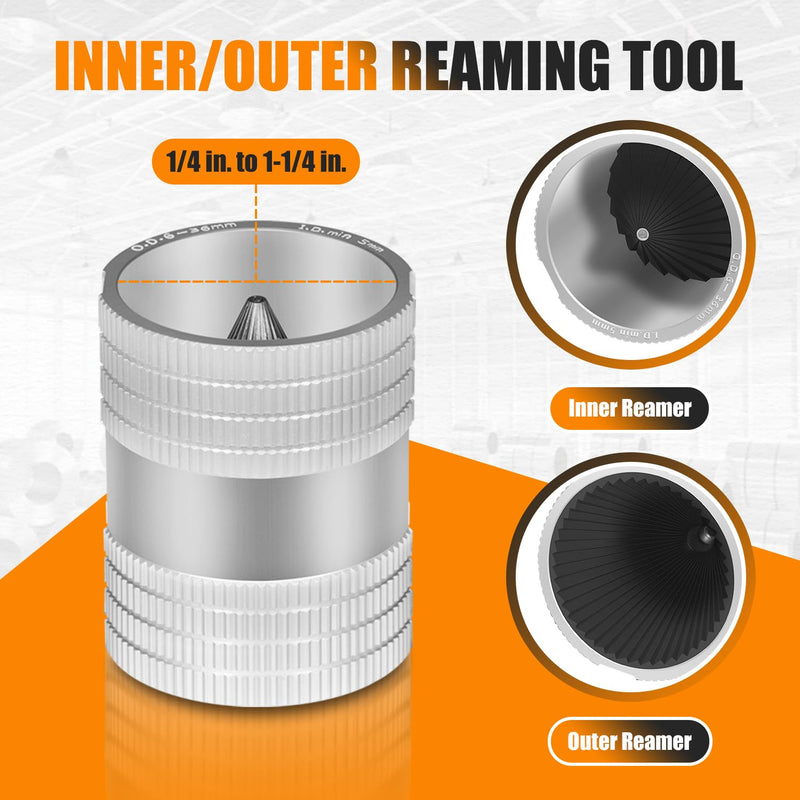 [Australia - AusPower] - 1/4" to 1-1/4" Inner/Outer Reaming Tool, Replace for 29983 Model 223S Reamer, Ream/Deburr/Bevel Aluminum, Copper, Stainless Steel Tubing and Pipe 
