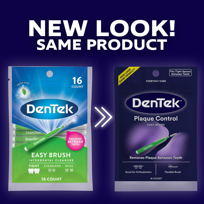 [Australia - AusPower] - DenTek Easy Brush Plaque Control Interdental Cleaners, Tight, 16 Count White 16 Count (Pack of 1) 