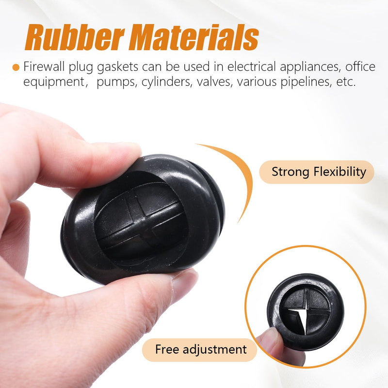 mankk 45PCS Rubber Grommet Kit 10 Size Oval and Round Double Sided Rubber Hole Plug Firewall Hole Plug with Retractable Box Knife for Protecting Cable Wire M-119-45PCS 10 Sizes