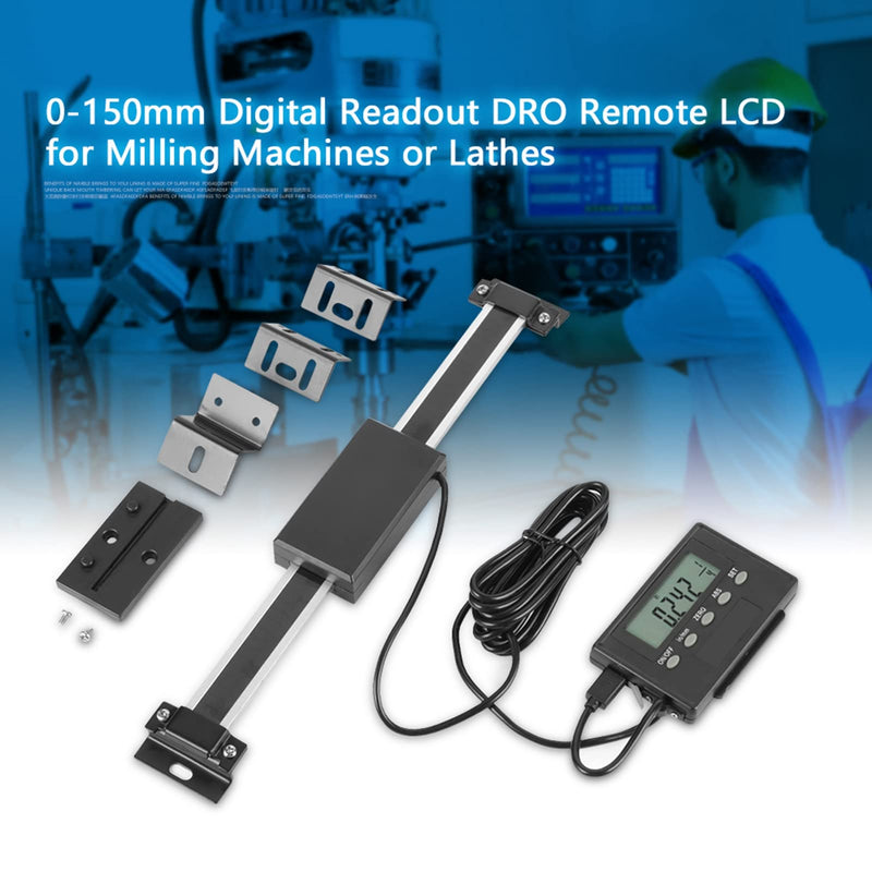 [Australia - AusPower] - Digital Readout Linear Scale, 0 150mm DRO Remote LCD for Milling Machines Lathes Aluminum Alloy 