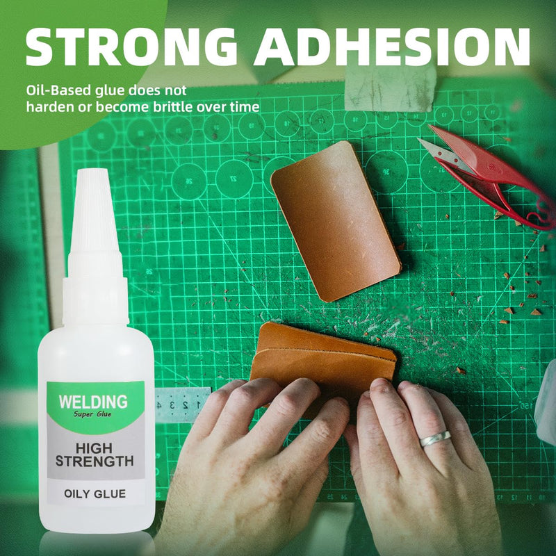 [Australia - AusPower] - Jue-Fish Welding High-Strength Oily Glue - 2 Packs Super Glue Gel, Strong & Instant Bond, Quick Dry, Repair Glue for Shoes, Ceramics, Porcelain, Metal, Plastic, Wood, Leather, Glass, 3D Printed Models 