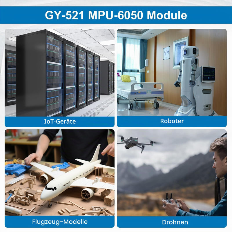 GY-521 MPU6050 Module AYWHP 3 Pieces 3 Axis Gyroscope and 3 Axis Accelerometer 6DOF Sensor Module 16 Bit AD Converter Data Output IIC I2C for Arduino