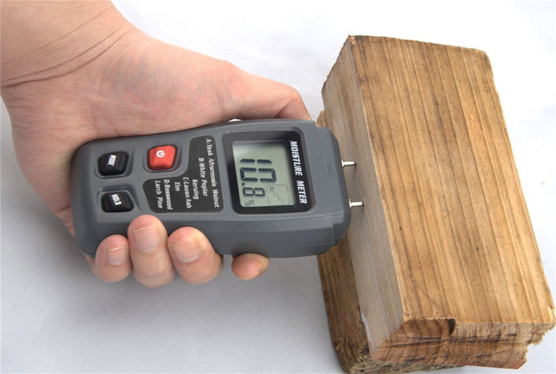 [Australia - AusPower] - BSIDE 2 Pins Wood Moisture Meter Handheld Timber Water Lumber Damp Humidity Firewood Detector Tester Backlit LCD Display Digital Moisture Meter With 4 modes and Data Hold 