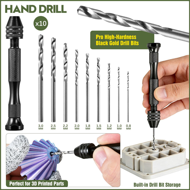51Pcs 3D Printer Tool Kit with Storage Case, 3D Printing Accessories Including Deburring Tool, Scraper, Wire Knife, Metal Files, Brushes, Hand Drill & Tweezers, Compatible with All FDM 3D Printers