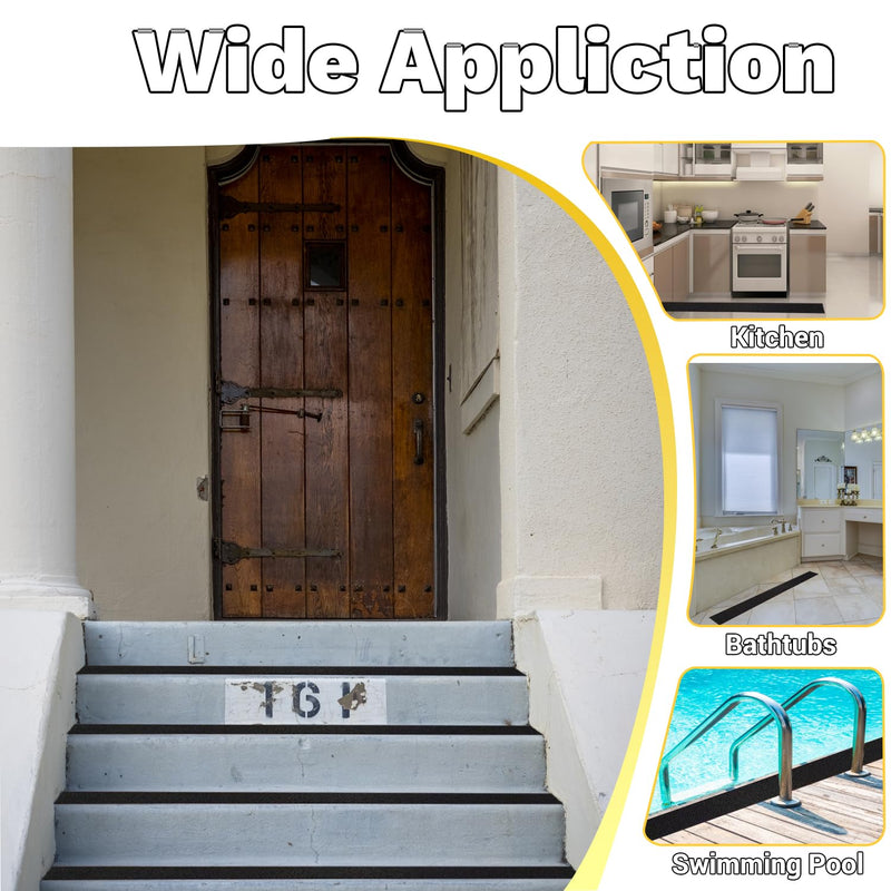 [Australia - AusPower] - Heavy Duty Anti Slip Grip Tape for Stairs Floor Outdoor/Indoor Waterproof 4 Inch x 16.5Ft Freads Non Slip Friction Tape Adhesive for Skateboards Stairs Ramps Black 