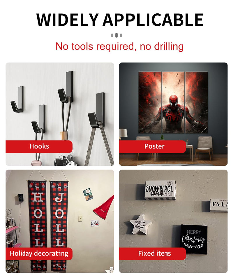 [Australia - AusPower] - Damage Free Hanging Refill Adhesive Strips | 60 Medium Strips White | Wall Poster Picture Strips Heavy Duty | Stretch Remove Cleanly 